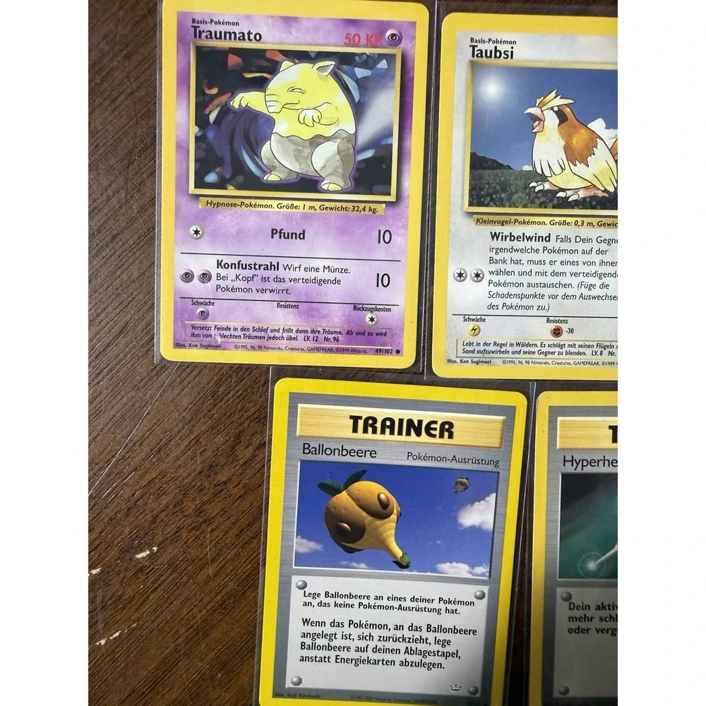 Lot of 5 Vintage Pokemon Cards (German)‎ Ivysaur Drowzee Pidgey & 2 Trainers